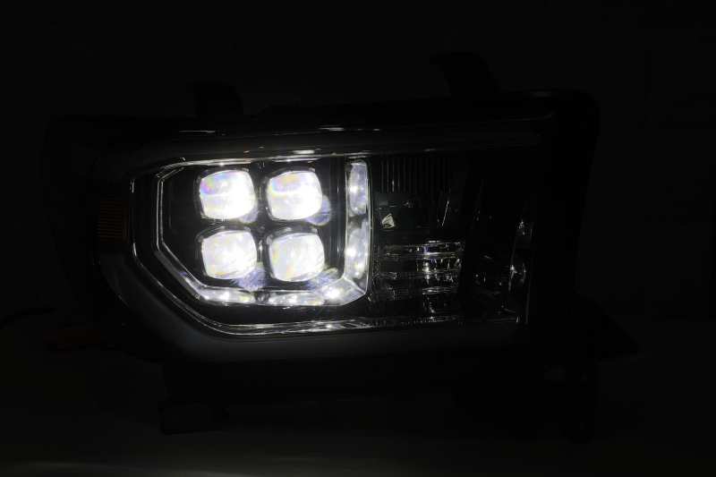 AlphaRex 07-13 Toyota Sequoia (w/Lvl Adj) NOVA LED Proj Headlights Plank Alpha Blk w/Seq Signal/RDL