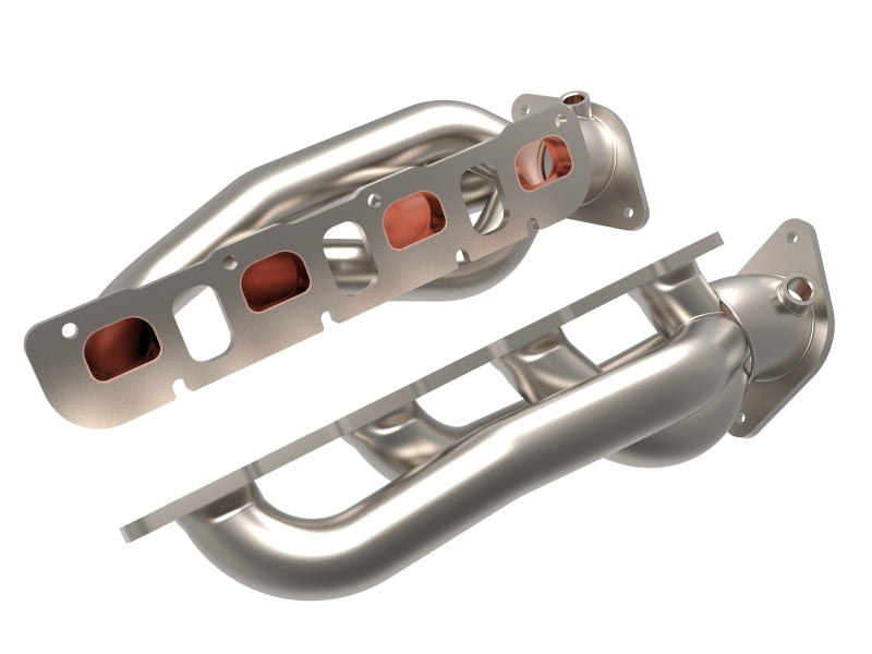 aFe Power Twisted Steel 304 Stainless Steel Shorty Headers with Titanium Cerakote Finish, Part Number 48-32030-T, for 2021-2024 Ram 1500 TRX 6.2L V8