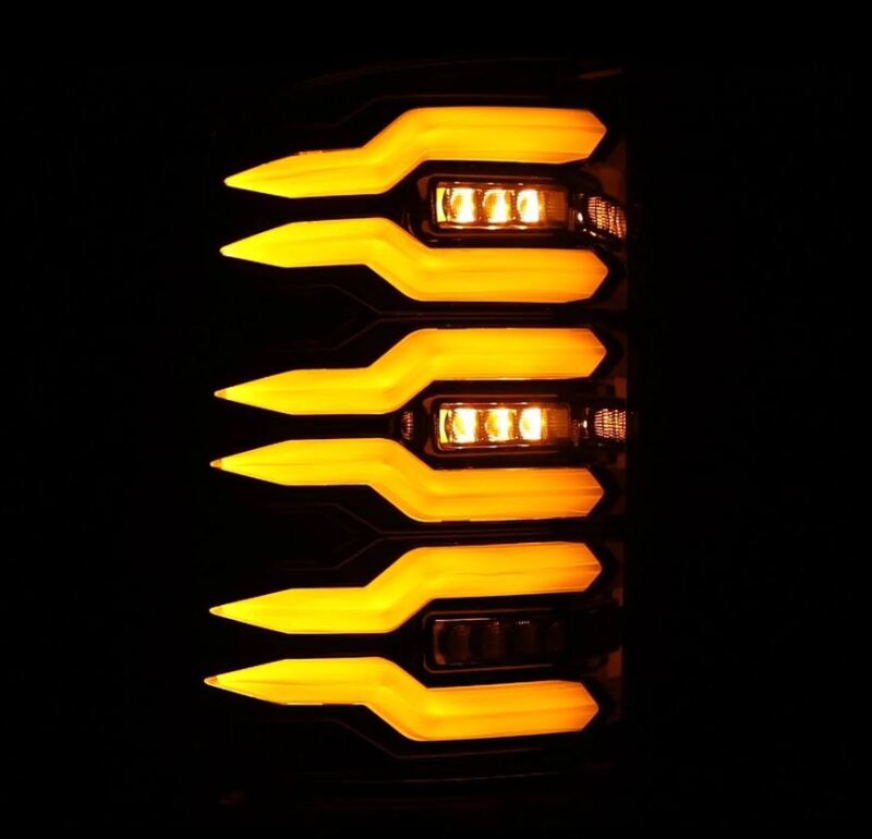 AlphaRex Luxx Series LED Tail Lights for 2007-2013 GMC Sierra HD, Alpha Black - ARX630070