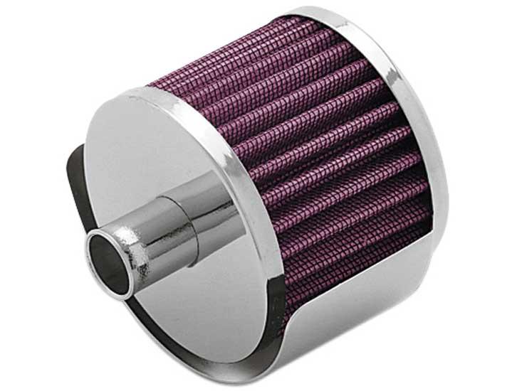 K&N Engineering 62-1511 Clamp-On Crankcase Vent Filter with Chrome Top