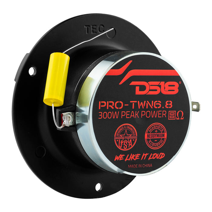 DS18 4" High Compression Neodymium Tweeter 150 Watts 1.5 " Polyimide 8-Ohm Vc SKU: PRO-TWN6.8
