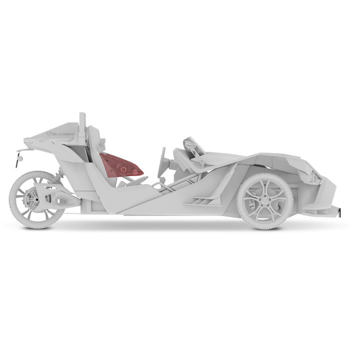 DS18 Polaris Slingshot Arm Rest Empty Enclosure With Digital Led Lights fits 2 x 6.5" Speakers | 2015 - Current SKU: SLG-AR6V2