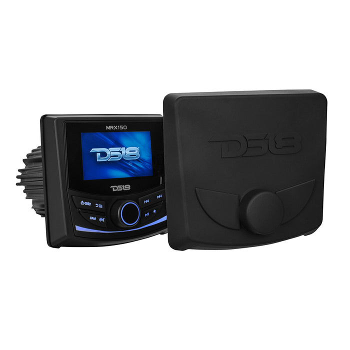 DS18 Marine and Powersports Headunit 3" Color TFT screen , 2 Zones, 4 volts Output, BT, RDS 4 X 50 Watts SKU: MRX150