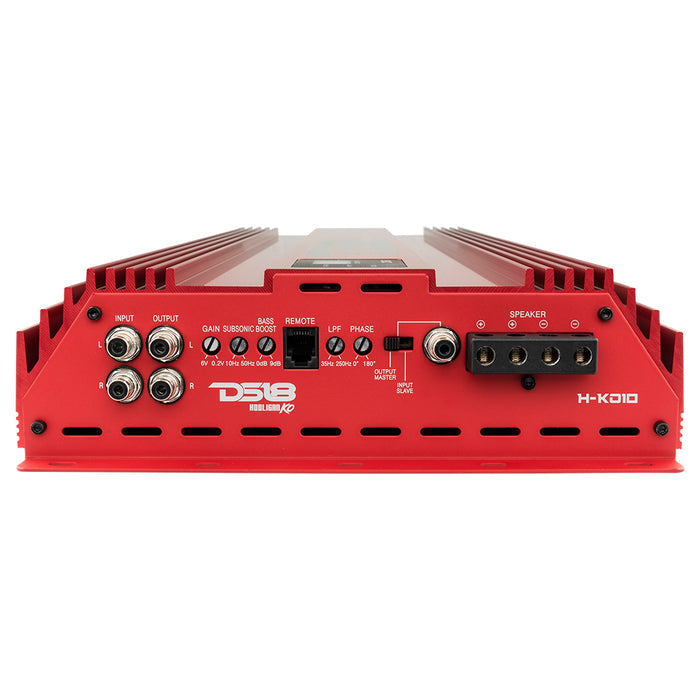 DS18 HOOLIGAN KO Red 1-Channel Amplifier with Voltmeter 10000 Watts Rms @ 1-Ohm Made In Korea SKU: H-KO10/RD