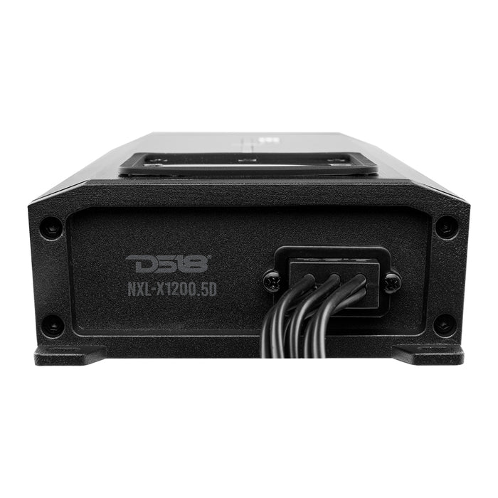 DS18 NXL 5-Channel Full-Range Class D IP67 Marine and Powersports Amplifier 4 x 150 @ 4-Ohm and 1 x 600 @ 2-Ohm Watts Rms SKU: NXL-X1200.5D