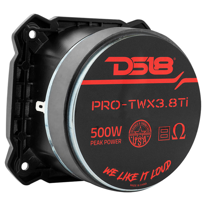 DS18 3.8" Super Bullet Tweeter 250 Watts 1.5" Titanium 8-Ohm Vc SKU: PRO-TWX3.8TI