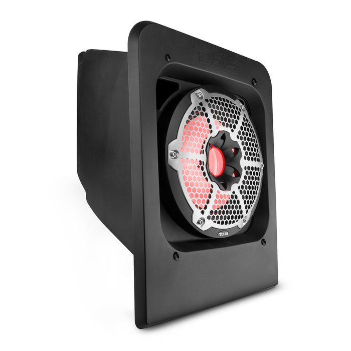 DS18 Polaris Slingshot Rear Subwoofer Enclosure Loaded | NXL-10SUB/BK and RGB LED Lights | Fits Either Passenger or Driver Side | 2015 - Current SKU: SLG-RSUB10LD
