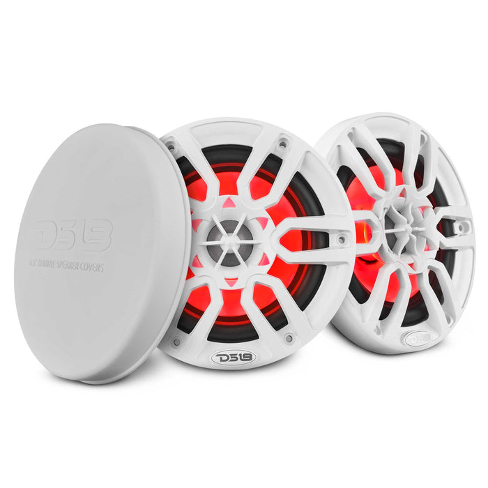 DS18 NXL 6.5" 2-Way Coaxial Marine Speaker With LED RGB Lights 100 Watts Rms 4-Ohm - White SKU: NXL-6
