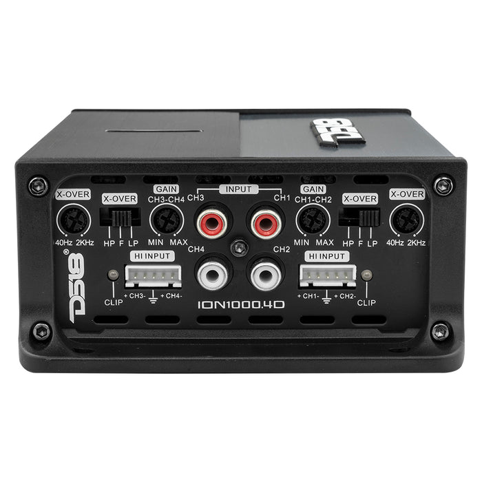 DS18 ION Compact Full Range Class D 4-Channel Amplifier 4 x 150 Watts RMS @ 4-ohm SKU: ION1000.4D