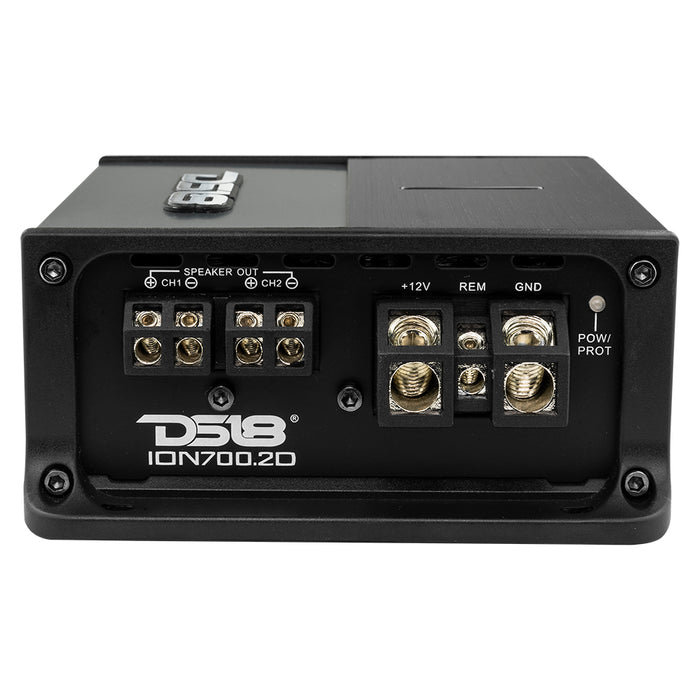 DS18 ION Compact Full Range 2 Channel Amplifier 2 x 350W RMS @ 2-Ohm SKU: ION700.2D