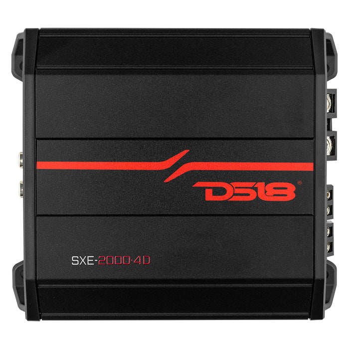DS18 SXE Class D 4-Channel Amplifier 4 x 100 Watts Rms @ 4-ohm 2000 Watts SKU: SXE-2000.4D/BK