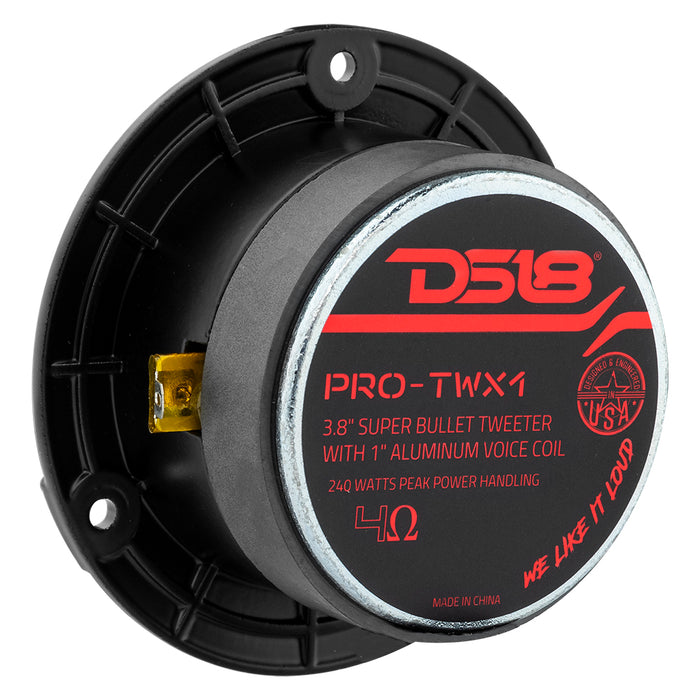 DS18 3.8" Super Bullet Tweeter 120 Watts 1" Aluminum 4-Ohm Vc SKU: PRO-TWX1