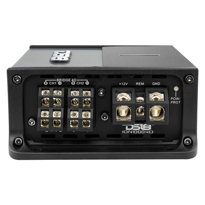 DS18 ION Compact Full Range Class D 4-Channel Amplifier 4 x 150 Watts RMS @ 4-ohm SKU: ION1000.4D