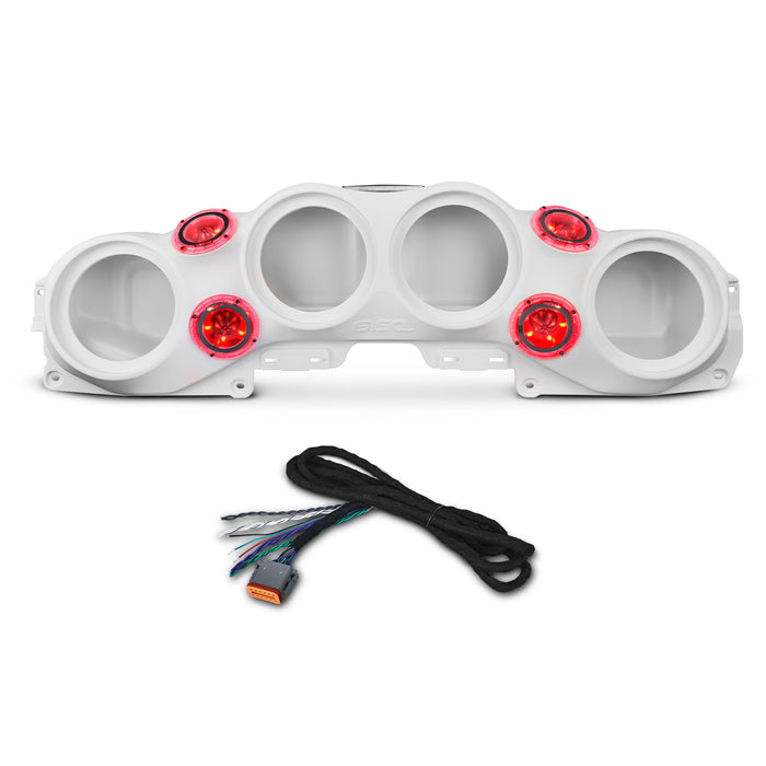DS18 Jeep JL/JLU,JT Overhead Bar System Fits 4 X 8" Speakers (Not Included) and 4 X Tweeters PRO-TW4L and Harness Included -White SKU: JL-SBAR/WH.HT