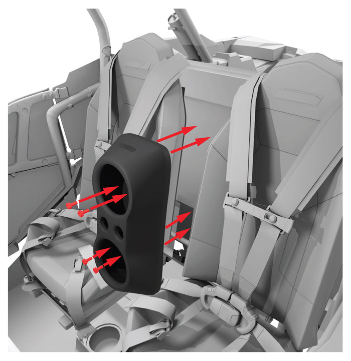 DS18 Polaris  RZR Waterfall Center Console 2 X 6.5" Speakers & 2 X 2.2" Bullet Tweeter Empty Enclosure SKU: RZR-PRO.WFCC62