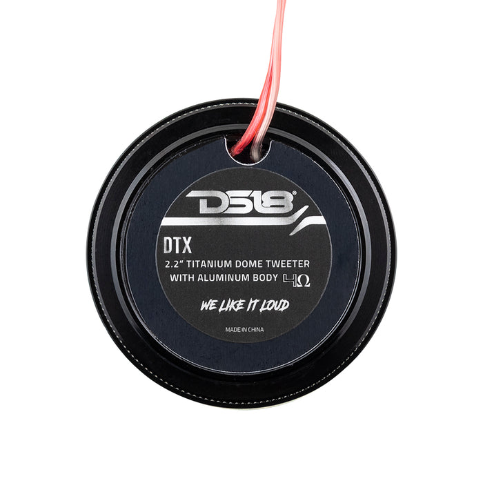 DS18 2.2" Dome Neodymium Tweeter with Aluminum Body 30 Watts 1" Titanium 4-Ohm Vc SKU: DTX