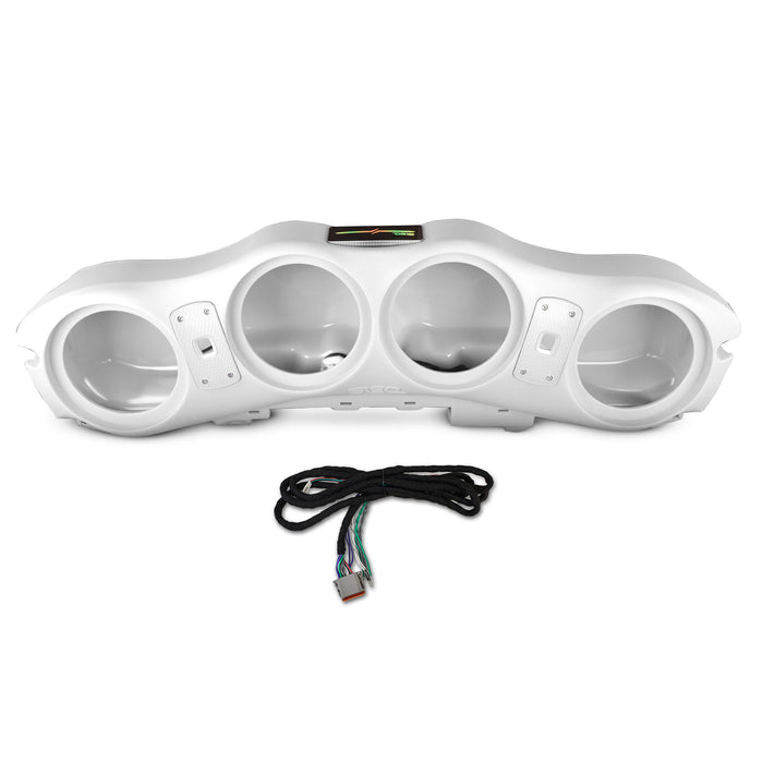 DS18 Jeep JL/JLU/JT 2024 Overhead Sound Bar Fits 4 X 8" Speakers Harness Included OEM Fit SKU: JL24-SBAR/WH