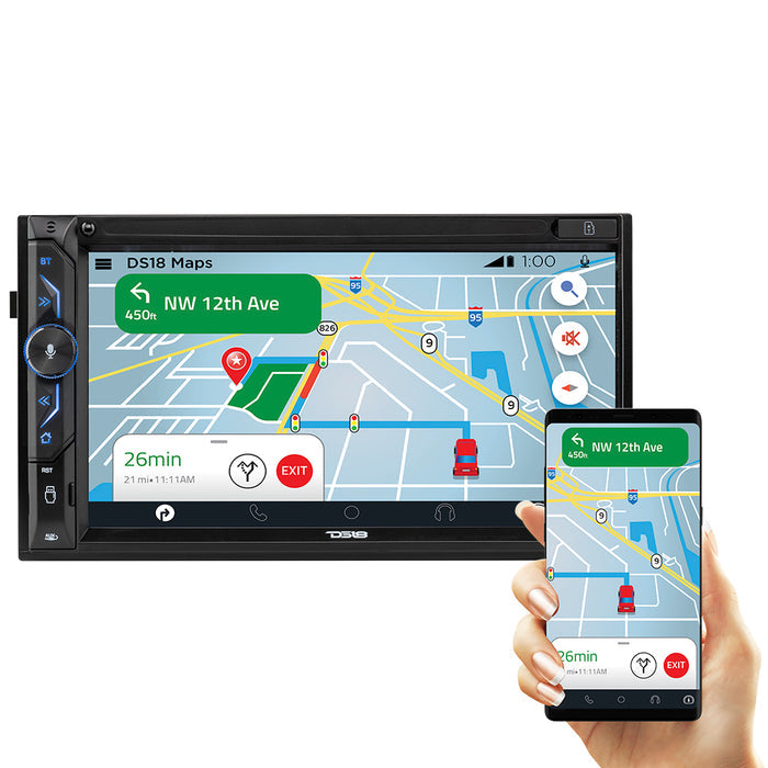 DS18 6.9" Touchscreen Mechless Double-DIN Headunit with Bluetooth, USB, Mirror Link And Car play SKU: DDX6.9CP