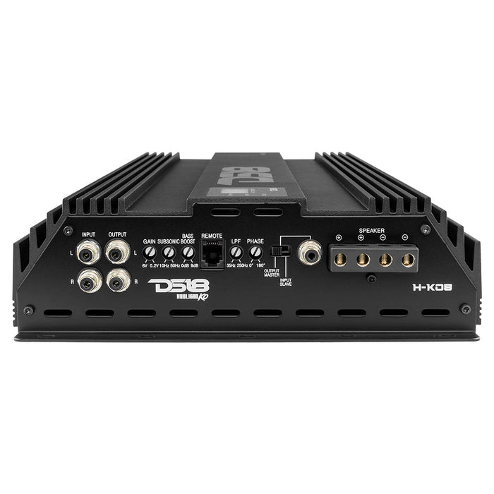 DS18 HOOLIGAN KO 1-Channel Amplifier with Voltmeter 8000 Watts Rms @ 1-Ohm Made In Korea Black SKU: H-KO8