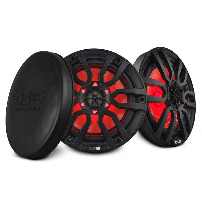 DS18 NXL 8" 2-Way Coaxial Marine Speaker With LED RGB Lights 125 Watts Rms 4-Ohm - Black SKU: NXL-8/BK