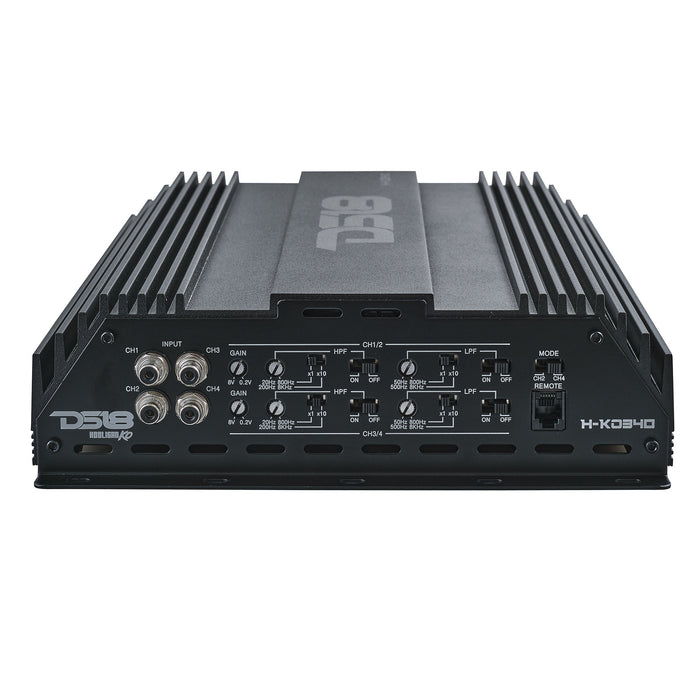 DS18 HOOLIGAN KO Full Range Class D 4-Channel Amplifier 4 x 300 Watts Rms @ 4-Ohm Made In Korea SKU: H-KO340