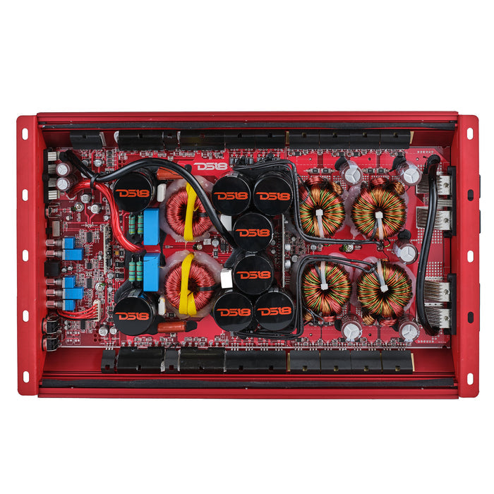 DS18 HOOLIGAN KO 1-Channel Amplifier with Voltmeter 5000 Watts Rms @ 1-Ohm Made In Korea Red SKU: H-KO5/RD