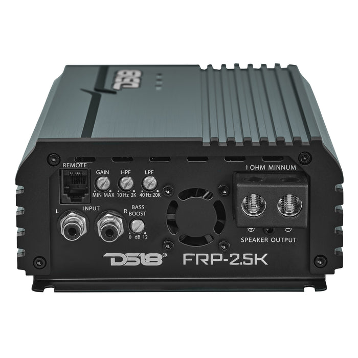 DS18 FRP Compact Full-Range Class D 1-Channel Amplifier 2,500 Watts Rms @ 1-ohm Titanium SKU: FRP-2.5K/TI