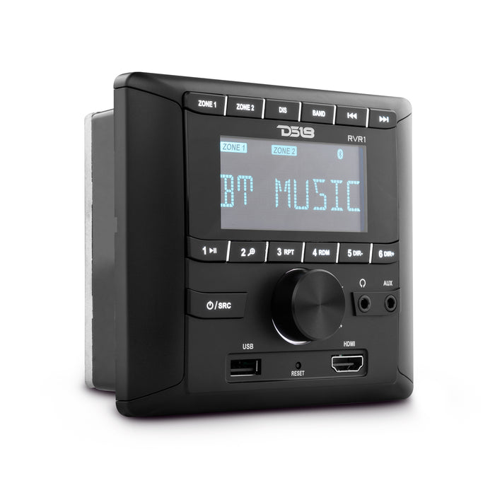 DS18 RV and Trailers Headunit 2.75" LCD screen , 2 Zones, 4 volts Output,HDMI, BT, RDS 4 X 50 Watts SKU: RV.R1