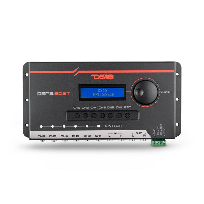 DS18 2-Channel In and 6-Channel Out Digital Sound Processor (DSP) with Bluetooth and LCD Screen SKU: DSP2.6DBT