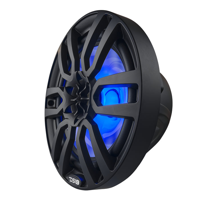 DS18 NXL 8" 2-Way Coaxial Marine Speaker With LED RGB Lights 125 Watts Rms 4-Ohm - Black SKU: NXL-8/BK