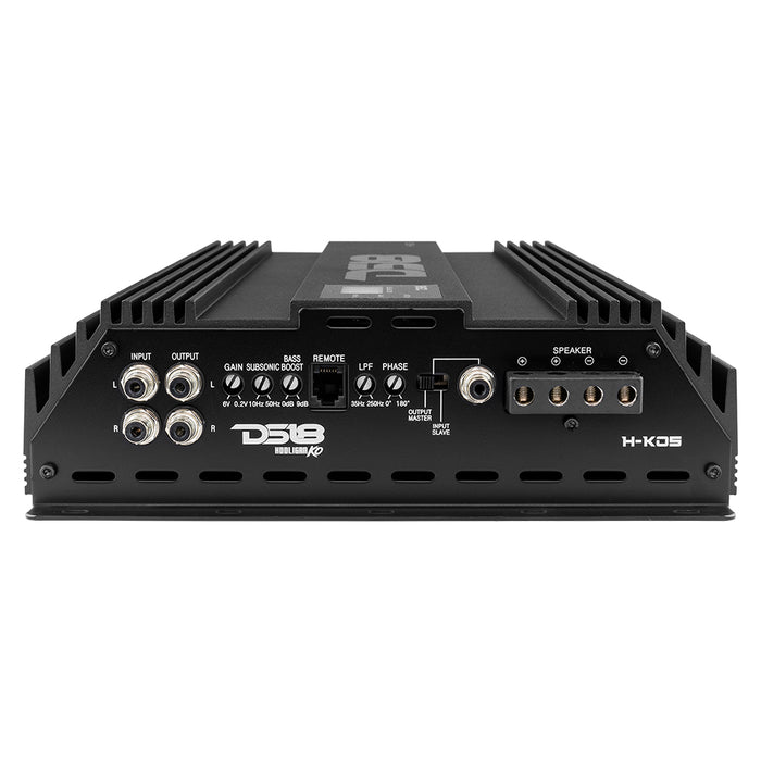 DS18 HOOLIGAN KO 1-Channel Amplifier with Voltmeter 5000 Watts Rms @ 1-Ohm Made In Korea Black SKU: H-KO5