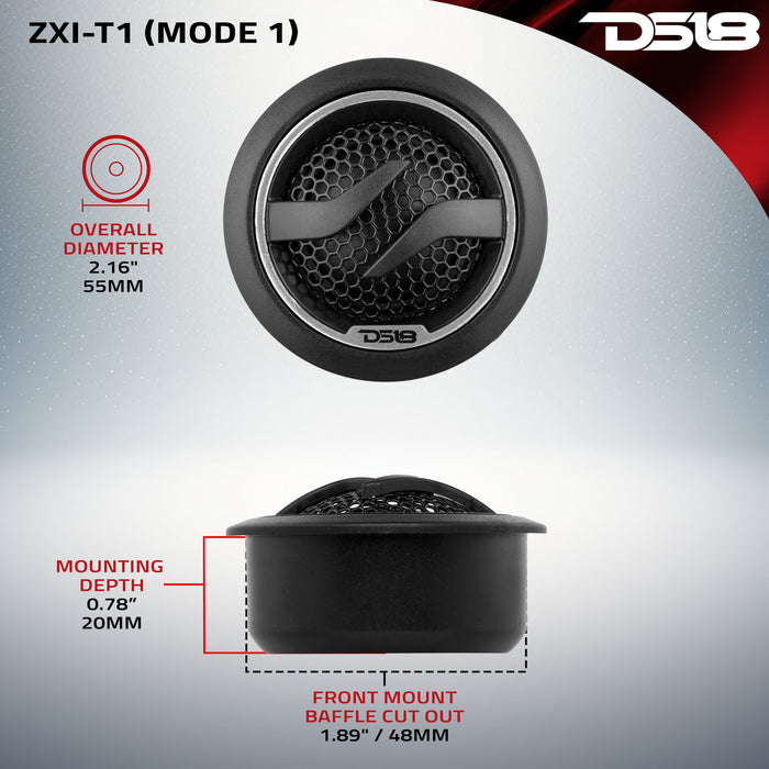 DS18 1.7" Dome Neodymium Tweeter 50 Watts 1" Pei 4-Ohm Vc SKU: ZXI-T1