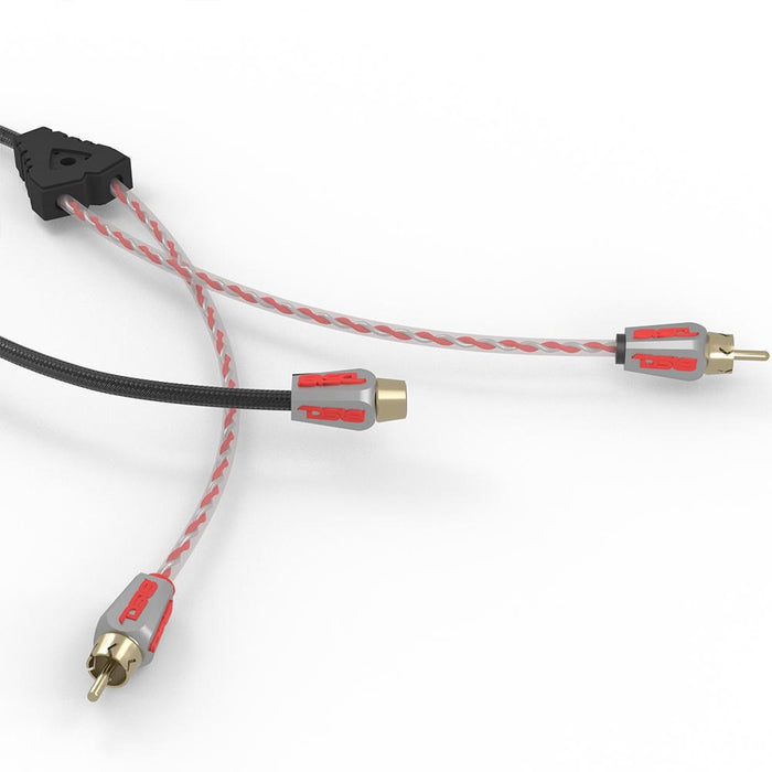 DS18 Level 3 RCA 100% Copper OFC Y Connector 2 FEMALE to 1 MALE - BLACK - RED SKU: HQRCA-2F1MRD