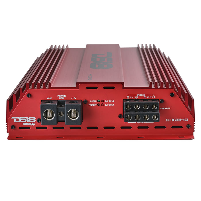 DS18 HOOLIGAN KO Full Range Class D 4-Channel Amplifier 4 x 300 Watts Rms @ 4-Ohm Made In Korea SKU: H-KO340/RD