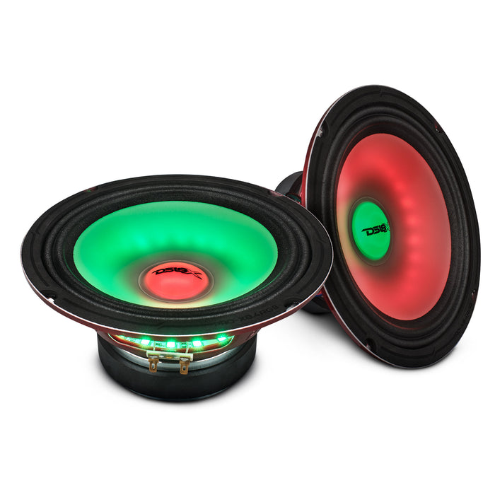 DS18 8" Mid-Range Loudspeaker with Dual RGB LED For Cone & Dust Cap 275 Watts 4-Ohm SKU: PRO-X8.4RGB