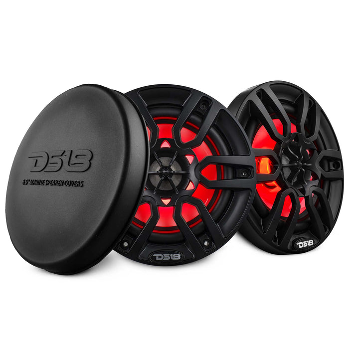 DS18 NXL 6.5" 2-Way Coaxial Marine Speaker With LED RGB Lights 100 Watts Rms 4-Ohm -Black SKU: NXL-6/BK