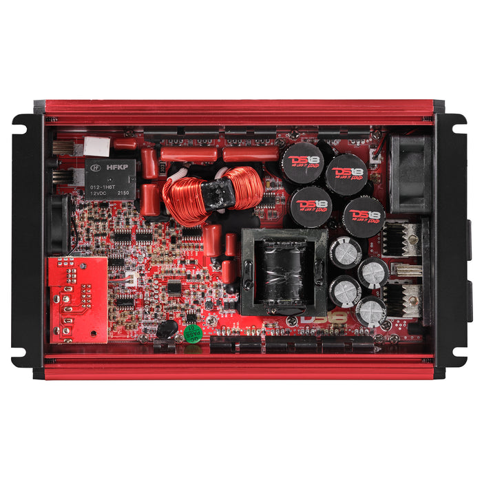 DS18 FRP Compact Full-Range Class D 1-Channel Amplifier 2,500 Watts Rms @ 1-ohm Red SKU: FRP-2.5K/RD
