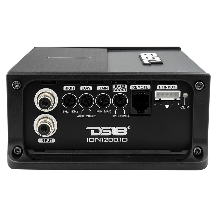 DS18 ION Compact Full Range 1 Channel Amplifier 1200 Watts RMS @ 1-Ohm SKU: ION1200.1D
