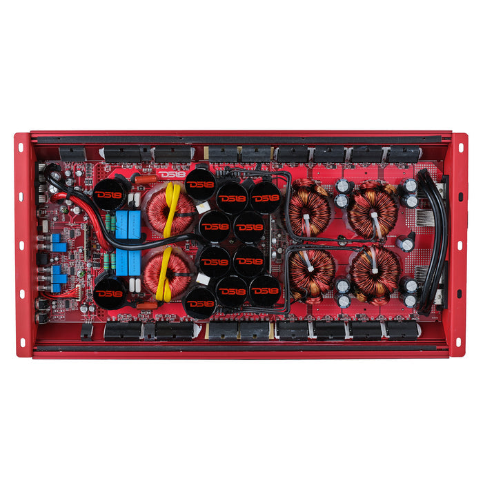 DS18 HOOLIGAN KO 1-Channel Amplifier with Voltmeter 8000 Watts Rms @ 1-Ohm Made In Korea Red SKU: H-KO8/RD
