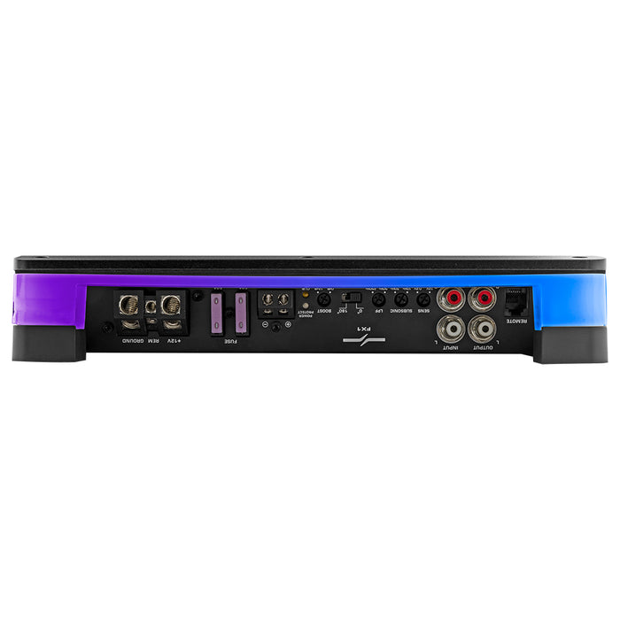 DS18 Flush Mount / Surface Mount 1 Channel Monoblock Class D Amplifier With Acrylic Cover for Custom Installation 1 X 900 Watts RMS @ 1 Ohm SKU: FX1