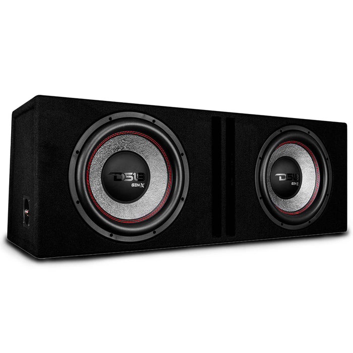 DS18 Dual 12" Loaded Subwoofer Ported Enclosure With GEN-X124D 1800 Watts Rms SKU: GEN-X212LD