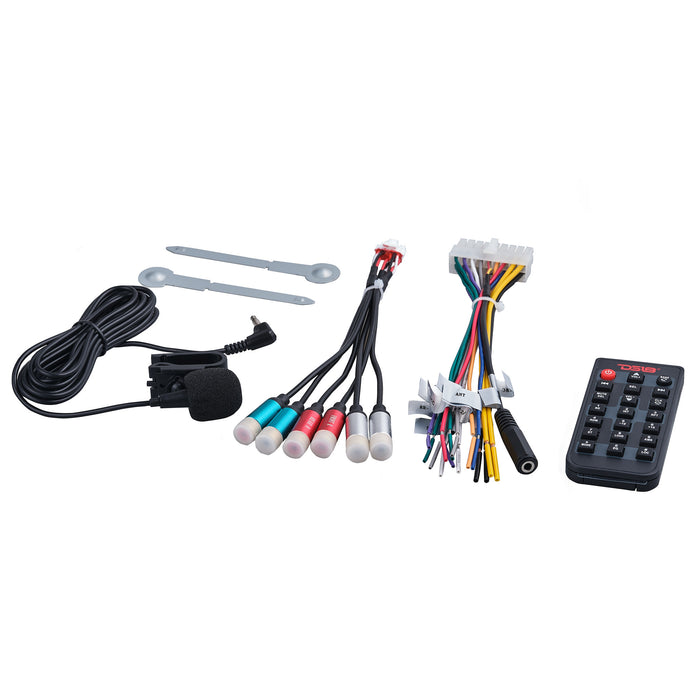 DS18 High Power 240 Watts RMS (4 x 60) Digital Media Receiver | Single Din | DSP | APP | Bluetooth Audio and Calling Head Unit | Aux Input | USB | Mechless | AM/FM Radio Receiver | 3V + 3.5V Subwoofer SKU: SDX-P200