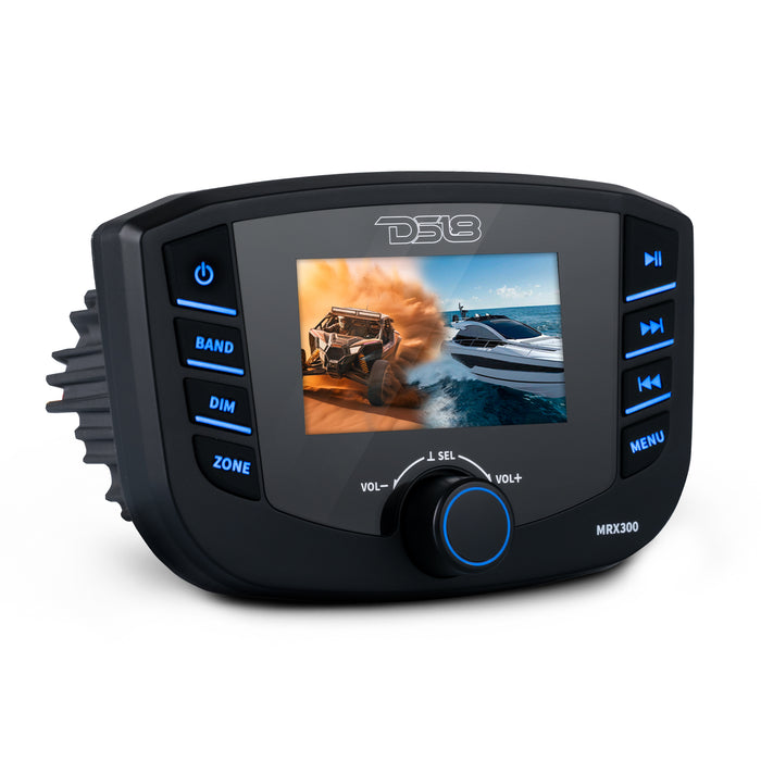 DS18 Marine Headunit TFT screen , 3 Zones, 4 volts Output, Bluetooth, RDS 4X50 Watts SKU: MRX300