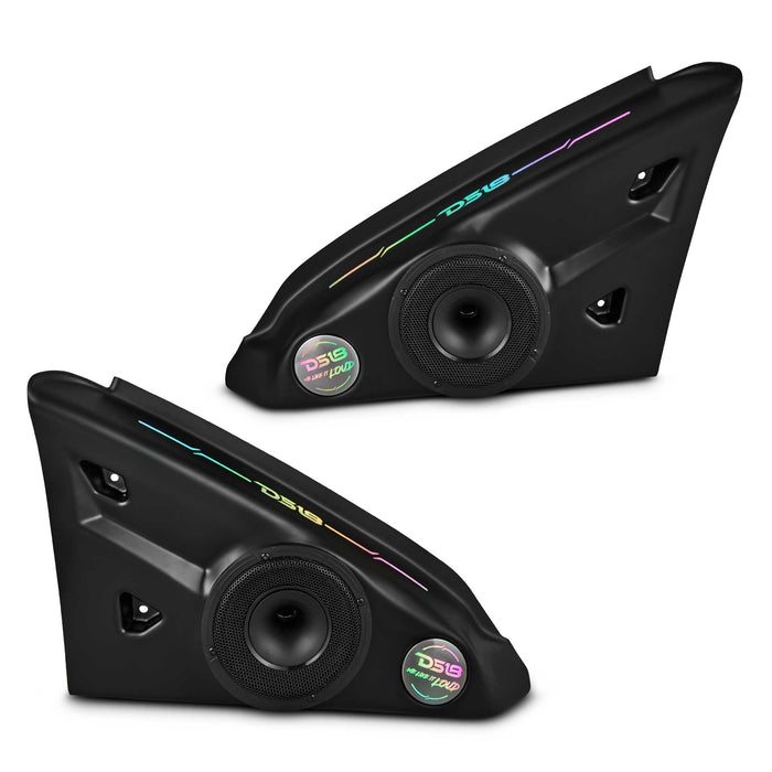 DS18 Polaris Slingshot Inside Armrest Speaker Panels Loaded | 2 x PRO-HY6.4MSL and Digital LED Lights | 2015 - Current SKU: SLG-AR6LDV2