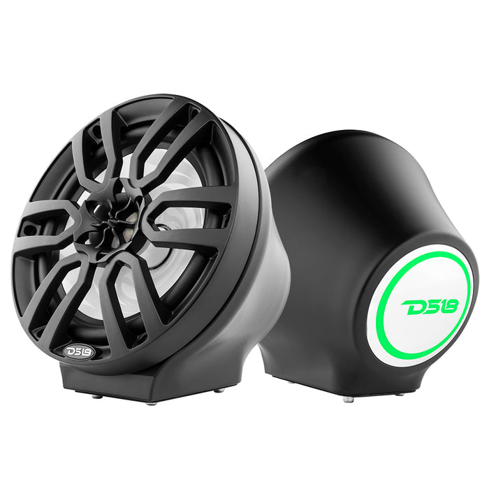 DS18 8” Universal Flat Mount Kick Panel Speaker Pod – Jet Skis, Jeeps, Motorcycles – RGB LED Lights SKU: EN-JS8/BK