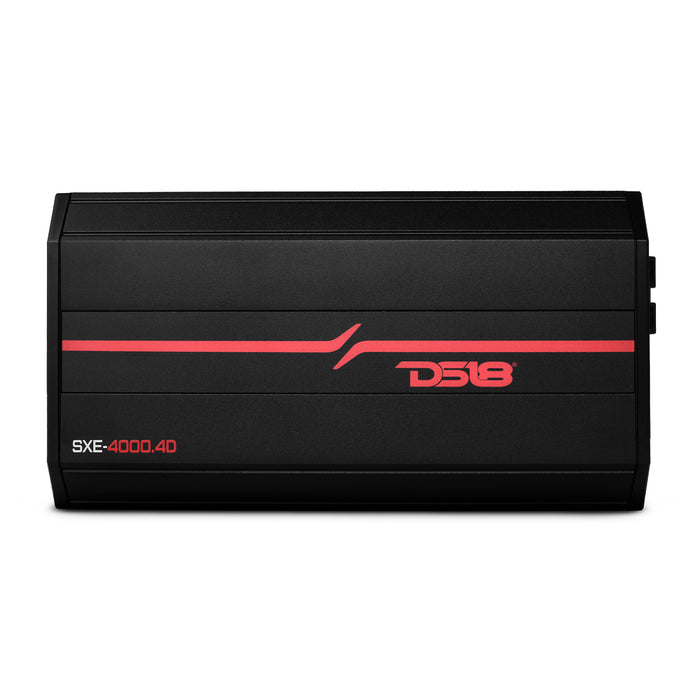 DS18 SXE Class D 4-Channel Full-Range Car Amplifier 4 x 275 RMS @4 Ohm 4000 Watts SKU: SXE-4000.4D/BK