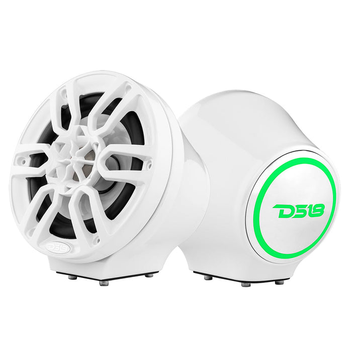 DS18 6.5” Universal Flat Mount Kick Panel Speaker Pod – Jet Skis, Jeeps, Motorcycles – RGB LED Lights SKU: EN-JS6/WH