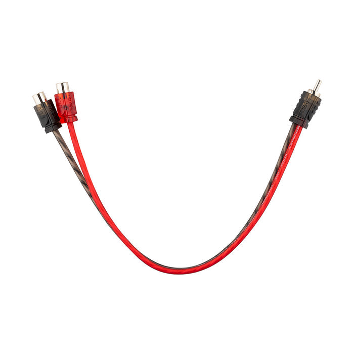 DS18 Level 1 RCA 100% Copper OFC Y Connector 1 MALE to 2 FEMALE SKU: RCA-1M2F