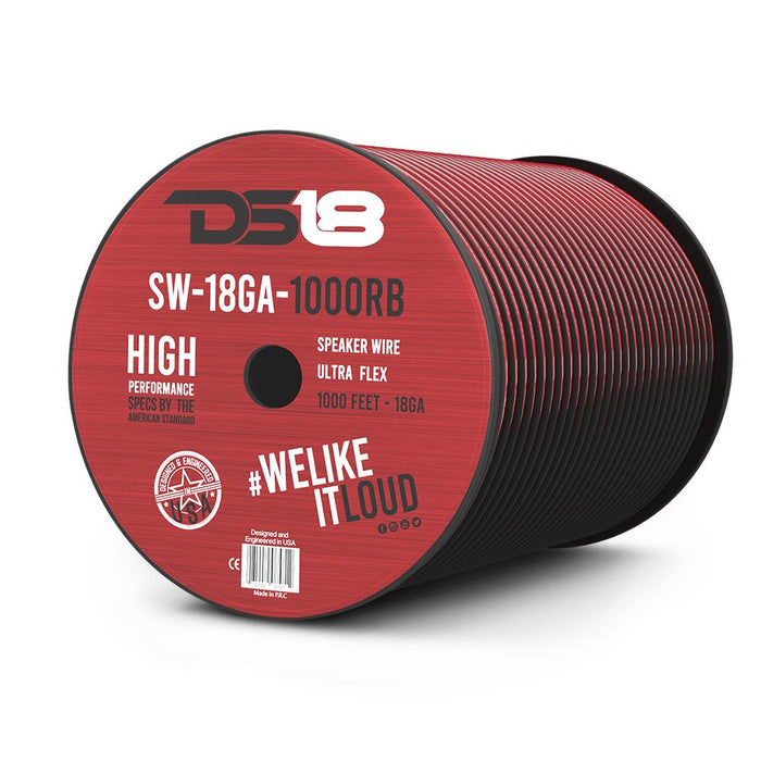 DS18 18-GA Speaker Wire 1000 Feet Red SKU: SW-18GA-1000RB
