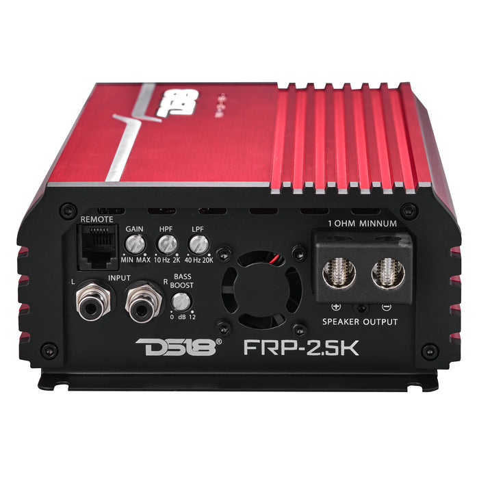 DS18 FRP Compact Full-Range Class D 1-Channel Amplifier 2,500 Watts Rms @ 1-ohm Red SKU: FRP-2.5K/RD